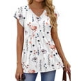 thumbnail image 2 of Fantaslook Womens Tops V Neck Short Sleeve Summer Shirts Babydoll Peplum Tops Tunic Dressy Casual Blouses, 2 of 8