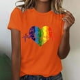 thumbnail image 2 of Dovford T Shirts Women Rainbows Heart Graphic Tees Shirts LGBT Shirts Casual Short Sleeve Tops, 2 of 7