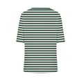 thumbnail image 5 of Penkiiy T-Shirts à Manches Courtes à Blocs de Couleur Rayés pour Femmes, Col Rond, Décontractés, Amples, Chandails à Enfiler, Hauts d'Été, Tee-Shirt 2TG Vert, 5 of 5