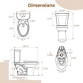 thumbnail image 3 of Costway Two-Piece Elongated Toilet with 17.5" ADA Comfort Chair Height Seat MAP 1000g, 3 of 11