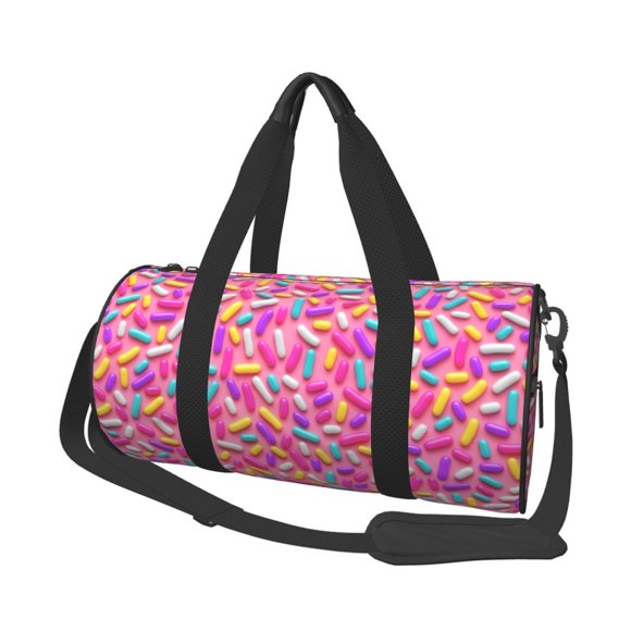 Fotbe Colorful Donuts 1 Pattern Foldable Sports Gym Bag with Wet Dry Pocket, Travel Bag, Large Capacity Duffel Bag, Splash Proof Carry on Bag, Overnight Bag, Weekender Bag