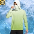 thumbnail image 2 of Dagegui UPF 50+ Outdoor Hoodie for Men Long Sleeve Sun Shirts Rash Guard UV Protection Travel T-Shirt Cooling Breathable Hiking Tops with Face Mask Green L, 2 of 7