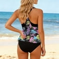 thumbnail image 3 of Tummy Control Tankini Swimsuit for Women Two Piece Tankini Swimsuit Summer Ruched Padded Modest Swimsuits, 3 of 4