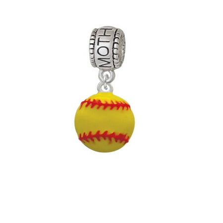 Large Optic Yellow Softball - Mother Charm Bead