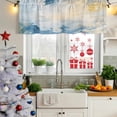 thumbnail image 5 of Blue Yellow Curtain Valances for Windows, Kitchen Valance Window Treatments Panel 2 Pack, Modern Vintage Oil Painting Abstract Rod Pocket Short Curtains for Bathroom Bedroom 42 x 18 Inch, 5 of 8
