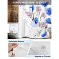 thumbnail image 3 of No Hook Cloth Fabric Shower Curtain with Snap in Liner, Blue Flower Waterproof Shower Curtains Set with See Through Top Window, Pink Daisy Watercolor Farm Budding Floral Bath Curtains Shower 36"x72", 3 of 6