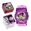 Disney Girls' Quartz Watch with Plastic Strap, Purple, 24 (Model: MNH6001AZ)