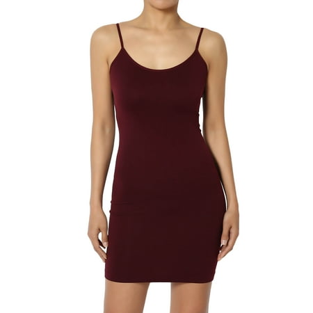 

Women s Sleeveless Spaghetti Strap Seamless Bodycon Short Mini Cami Slip Dress