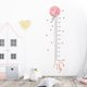 thumbnail image 1 of Pegatina de pared autoadhesiva con forma de conejo de dibujos animados, globo rosa, para medir la altura, decoración de habitación de niños, 1 of 5