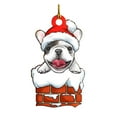 thumbnail image 2 of XUNRYAN - Adorno colgante para árbol de Navidad con forma de perro, 2,7 x 3,1 pulgadas, acrílico 2D, con sombreros, para decoración interior de coche, regalo para amantes de los perros, 2 of 3