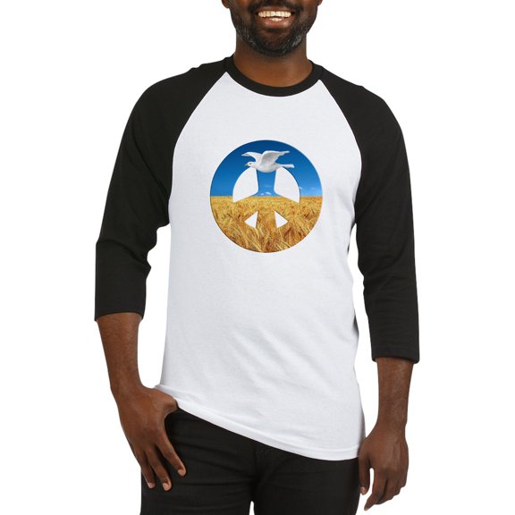CafePress - Peace In Ukraine - Cotton Baseball Jersey, 3/4 Raglan Sleeve Shirt