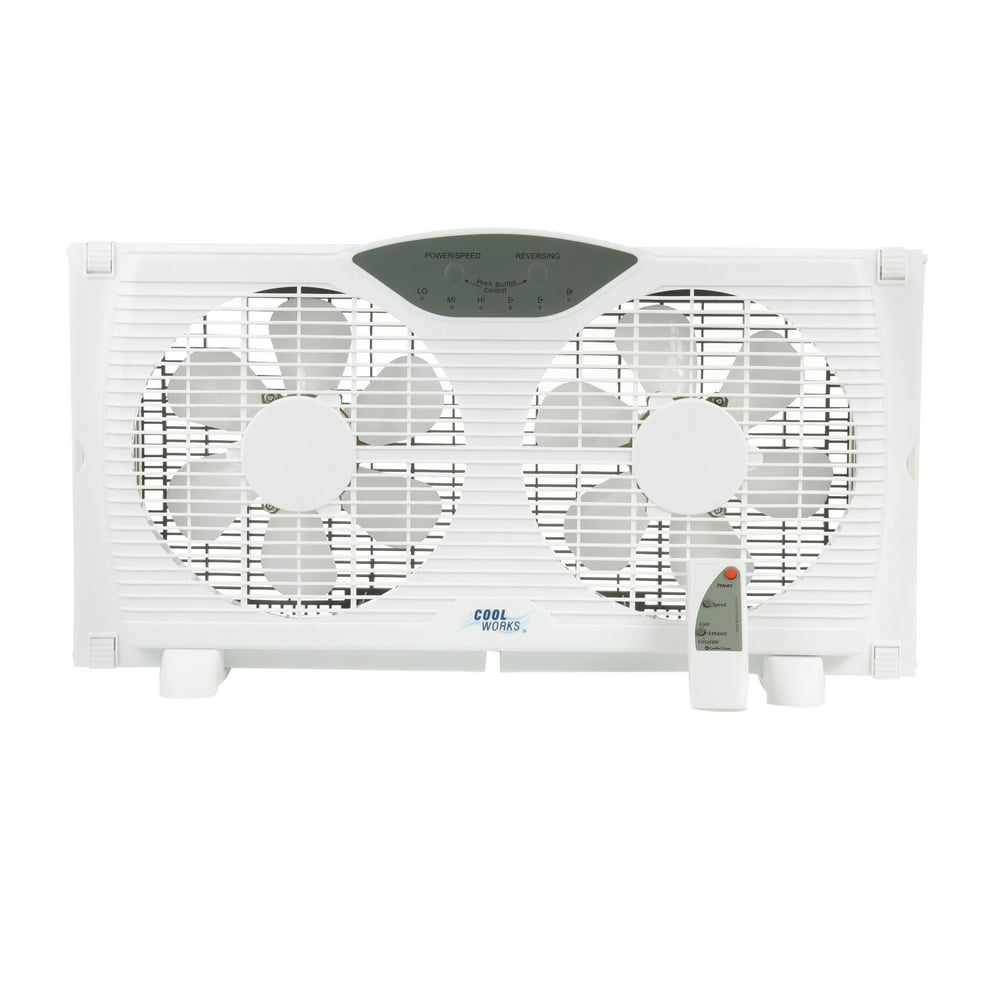Cool Works 9" Digital Twin Window 3Speed Fan, Model BP69, White with