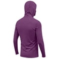 thumbnail image 5 of Men's Sun Protection Hoodie with Built-in Face Mask and Long Sleeves Featuring Ice Silk Fabric in Black Blue Brown Green for Summer Fishing Hiking Cycling or Outdoor Work Dark Purple S, 5 of 5