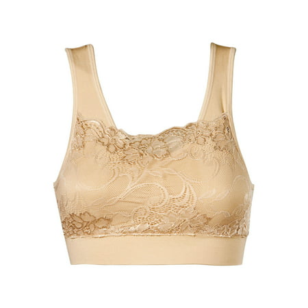 Genie(r) Bra Women's Milana Bra with Lace Overlay and Removable Pads - Nude - (The Best Bra Brand)
