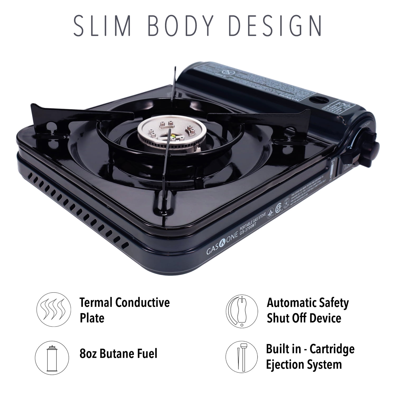 GasOne Butane Fuel Outdoor Stove with 4 Pack Fuel & Carrying Case