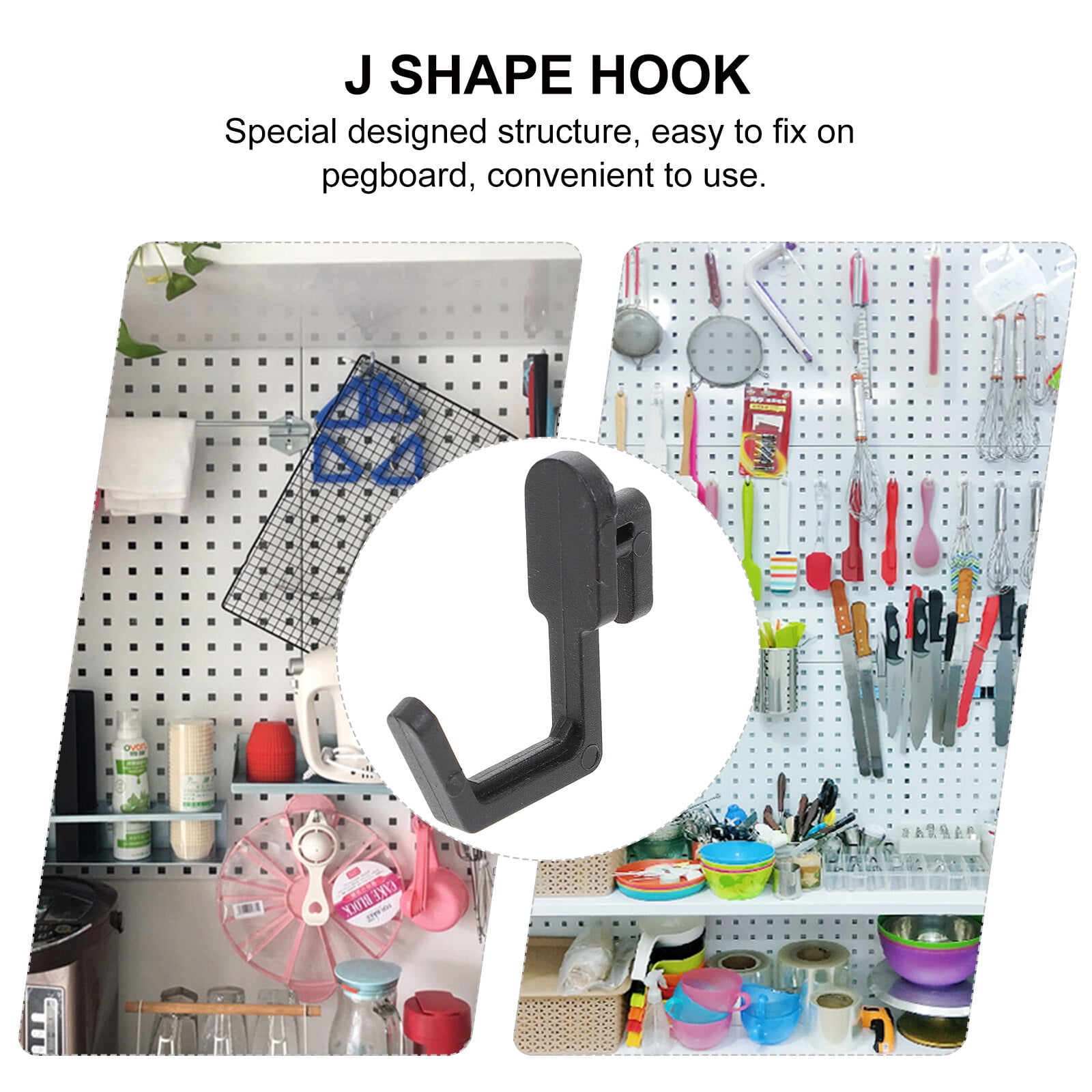 FRCOLOR 100 pcs Storage Hook Replacement J Shape Peg Hook for Peg Board Organizer Tool