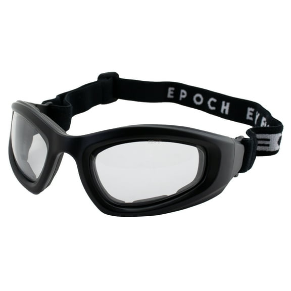 Epoch Eyewear Padded Riding ATV Dirt Bike Anti-Fog Motorcycle Goggles  Z87.1 Black Frame w/Photochromic Clear to Smoke Lens