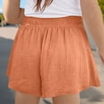 thumbnail image 4 of Posijego 3-14T Girls Linen Shorts Kids Casual Shorts Elastic High Waist Summer Beach Shorts for Girls, 4 of 7