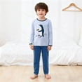thumbnail image 2 of Byoo Boys Outfit Penguin Print Long Sleeve Round Neck Pullover Top Pants Sleepwear Loose Comfy Nightwear for Kids, 2 of 4