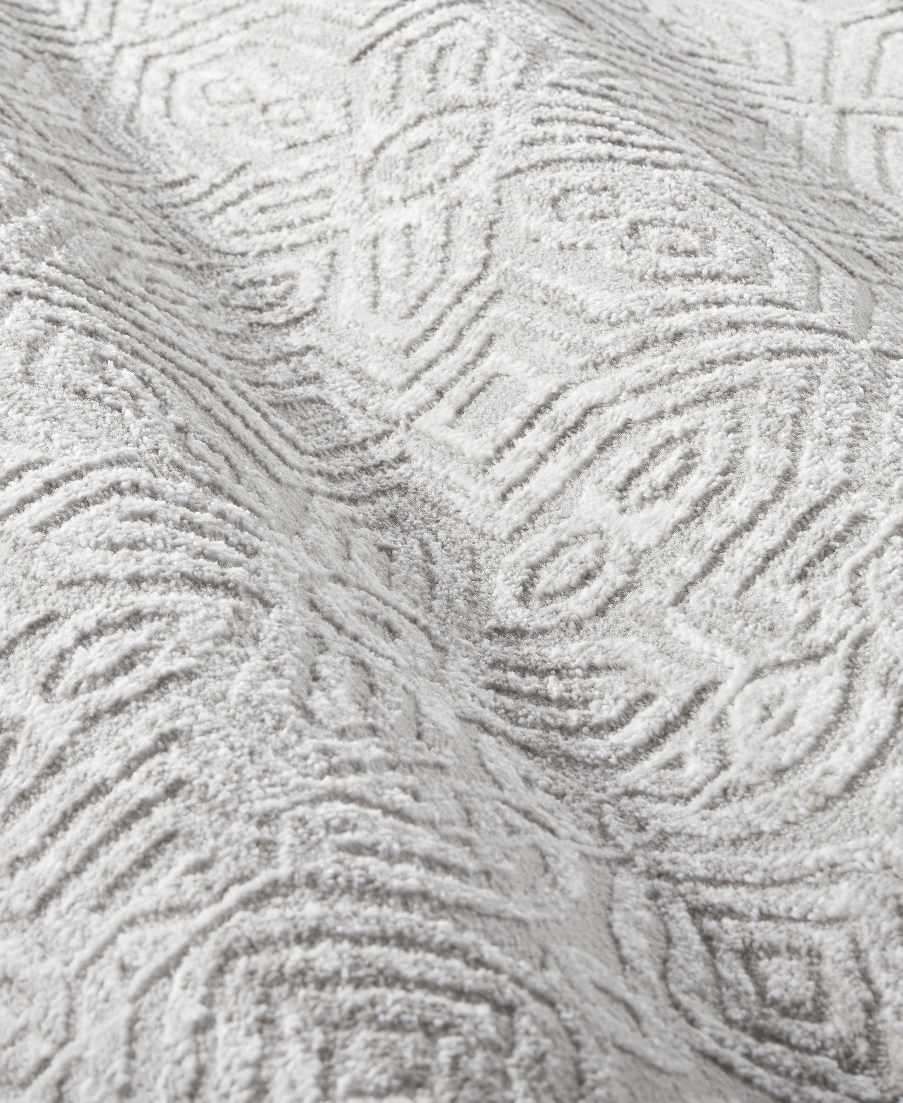 TOWN & COUNTRY LUXE Maya Medallion Tile Neutral Indoor Area Rug with High-Low Texture, Grey, 9'2"x12'5"