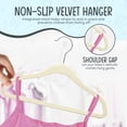 thumbnail image 3 of Techzoo Premium Baby Velvet Hangers 30 Pack – 11.8" Non Slip Felt Cloth Hangers for Closet – Ultra Slim, Space Saving Baby Clothes Hangers with 360° Swivel Hook Infant Hangers – Ivory, 3 of 7