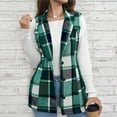 thumbnail image 2 of Stichou Flannel Plaid Shacket Women Plus Size Button Down Long Sleeve Shirts Casual Fall Jacket Ladies Winter Coats Green XL, 2 of 5