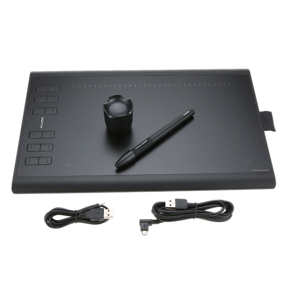 Ferie inaktive Derfor Huion Graphic Drawing Tablet Micro USB New 1060PLUS with Memory Card 12  Express Keys Digital Painting Rechargeable Pen - Walmart.com