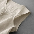 thumbnail image 5 of HADST Women's Crew Neck Vest Tank Top Cotton Linen Sleeveless Shirt Summer Button-Down Camisole, 5 of 9