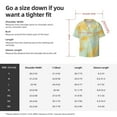 thumbnail image 5 of Lsque Yellow With Teal Marble print Men's Cuban Collar Short Sleeve Shirt Summer Beachwear Casual Button Down Fashionable Vacation Leisure Shirt-Medium, 5 of 7