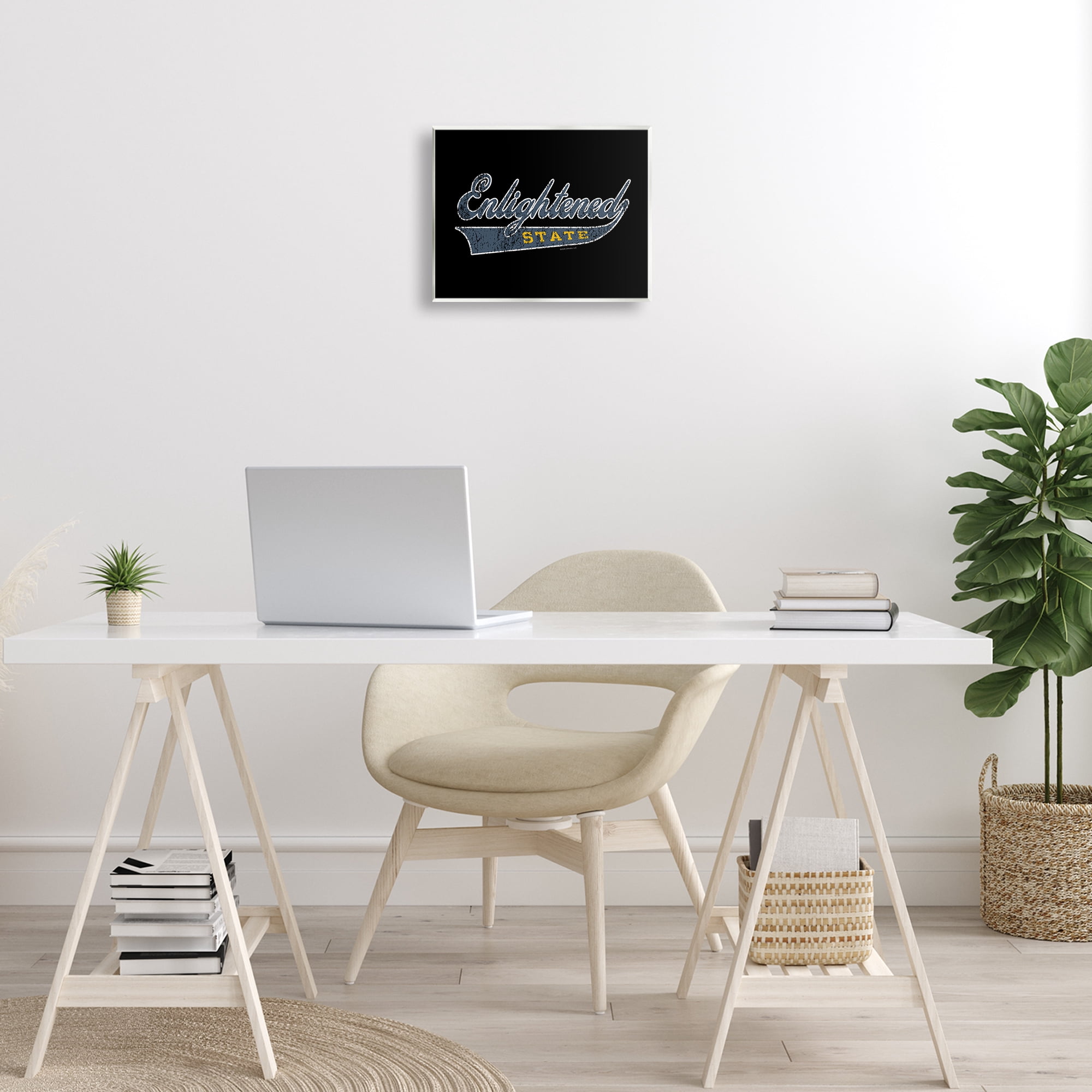 Stupell Industries Enlightened State Varsity Text & Numbers Painting Unframed Art Print Wall Art, 14 x 11