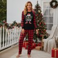 thumbnail image 2 of RUINIXCW Family Christmas Pajamas Matching Set Xmas Outfit Holiday Jammies Letters Long Sleeve Tops Plaid Pants Sleepwear for Adult Kids Toddler Baby, 2 of 10