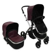 Babyroues 6610 Letour Lux II Leatherette Canopy & Footcover - Frosted Silver Frame, Mauve