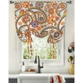 thumbnail image 3 of Paisley Pattern Flower Retro Window Curtain for Living Room Curtains for Kitchen Cafe Tie Up Short Drapes, 3 of 5
