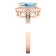 thumbnail image 3 of 2.78 ct Emerald Cut Natural Aquamarine with Simulated Diamond Halo Accents 18K Rose Gold Womens Engagement Ring, 3 of 6