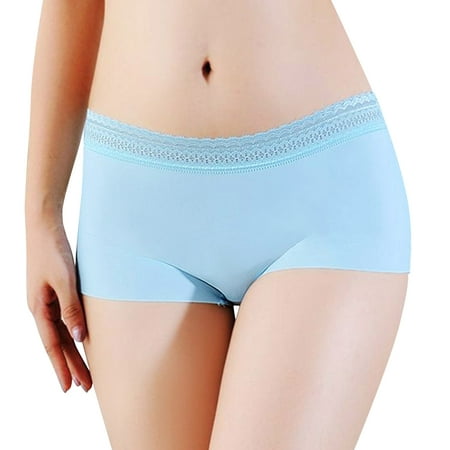 

Skpblutn Women S Briefs Cotton File Lifting Boxer Panties Anti Glare Leggings Womens Underwear Light Blue M