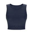 thumbnail image 3 of Brglopf Women Tank Tops High Neck Sleeveless Cutout Racer Back Going Out Crop Tops Shirts Summer Y2K Outfits (Navy,XL), 3 of 6