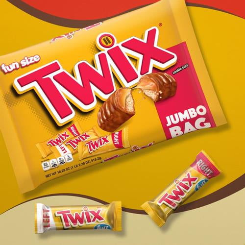 Pack of 2 Twix Caramel Fun Size Chocolate Cookie Candy Bars - 18.28 oz Bag