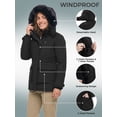 thumbnail image 6 of Wantdo Women's Recycled Winter Coat Long Quilted Winter Jacket Thickened Puffer Parka with Removable Hood Black L, 6 of 11