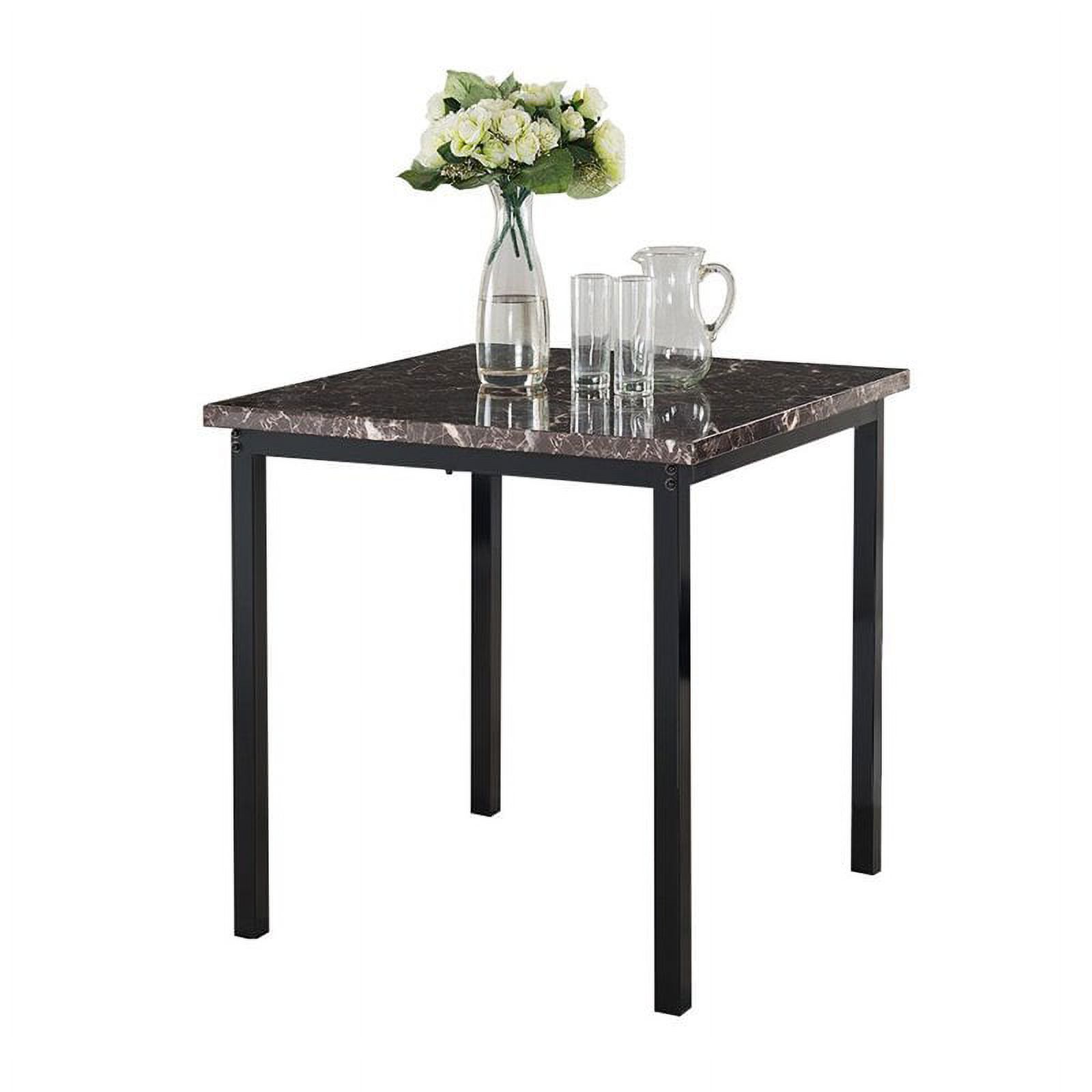 KB D107-4 30 x 30 x 30 in. Dining Table, Black & Marble - image 2 of 3