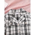thumbnail image 6 of Mikrdoo 5Y Girls Elegant Outfits Girls Skirts Set Vintage Plaid Cardigan Coat Pleated Skirts Hat 3Pcs Spring Autumn Clothing Toddler to Big Kid, 6 of 10