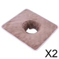 thumbnail image 1 of 2xSalon Mesa Toalla Colcha Cara Almohadilla Cara Almohada Toalla Con Agujero Para La Cara Marrón Claro, 1 of 8