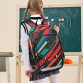 thumbnail image 7 of FORMRS Unisex School Backpack 17" Student Travel Bag with Laptop Compartment, Blue Abstract Lines, 7 of 7