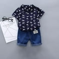 thumbnail image 3 of Xinhuaya Toddler Baby Boy Short Sleeve Shirt & Shorts Set 1T 2T 3T 4T Outfits Summer Clothes, 3 of 12