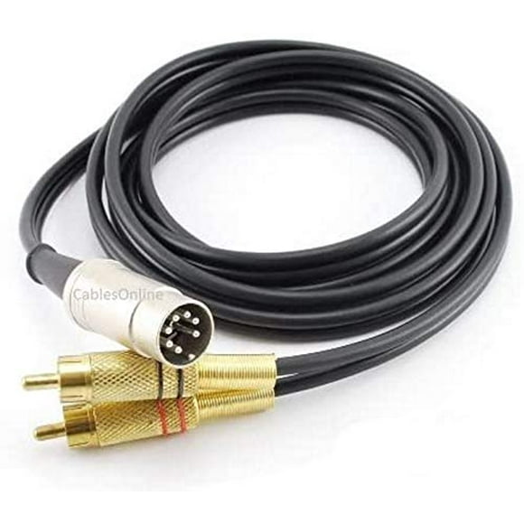 CablesOnline 6ft 7-Pin Din Male to 2-RCA Male Professional Premium Audio Cable, Black for Bang & Olufsen, Naim, Quad...Stereo Systems (BO-2706K)