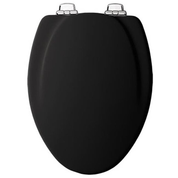 130CHSL 047 Black Elongated, Molded Wood Toilet Seat