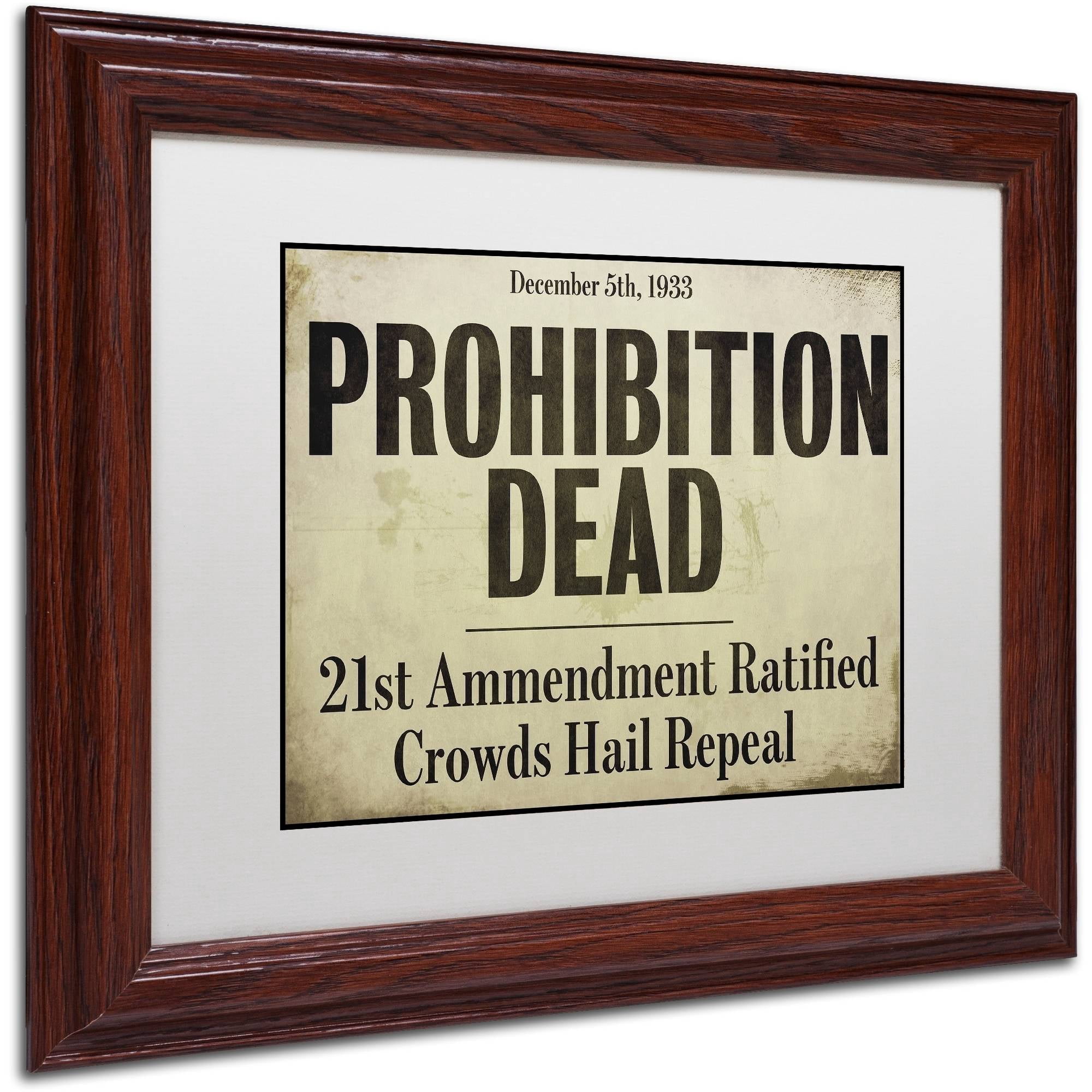 Trademark Fine Art "Prohibition" Canvas Art by Color Bakery White Matte, Wood Frame