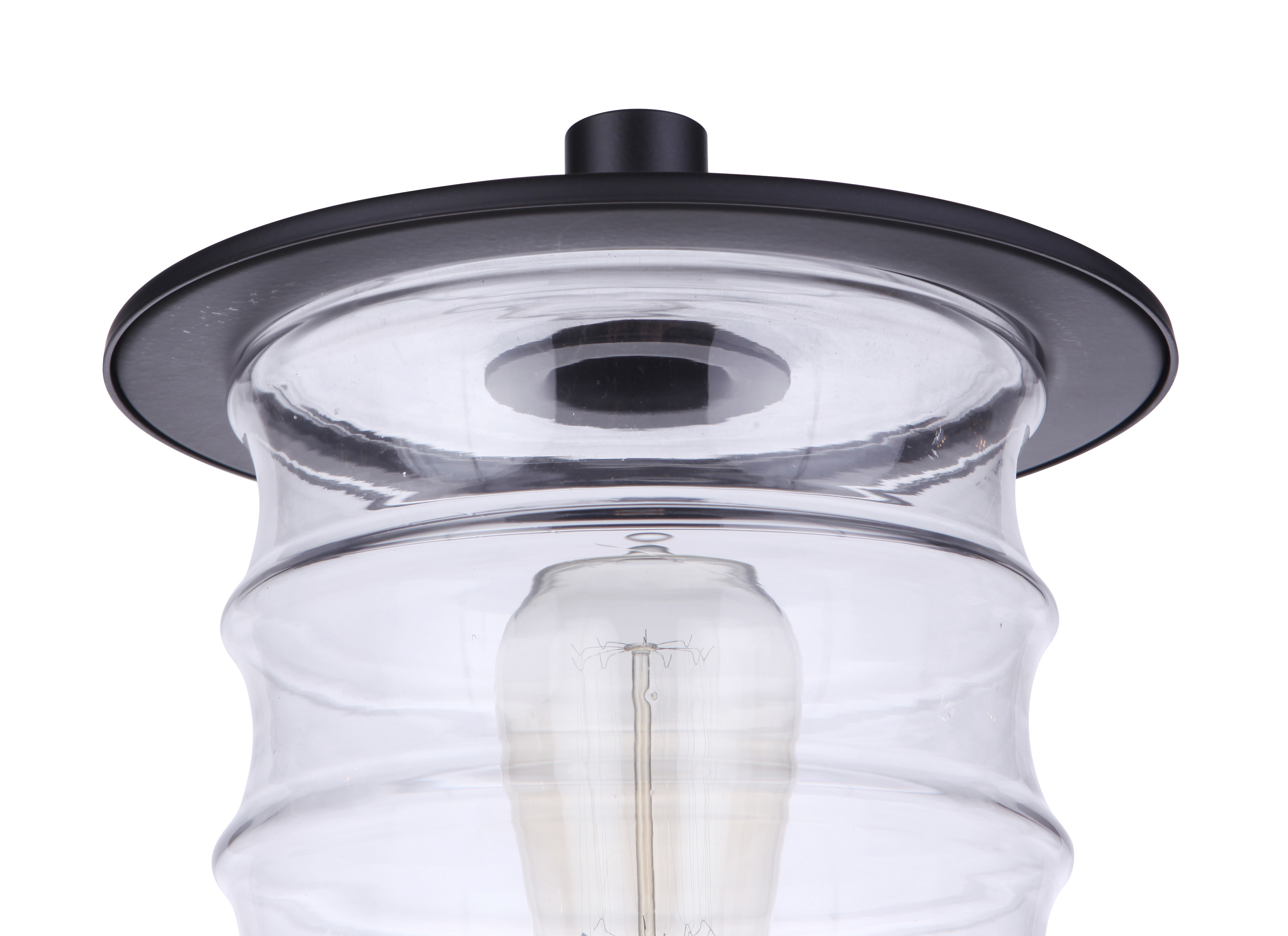 Craftmade ZA3625-MN Canon Clear Glass Outdoor Post Mount, 1-Light 60 Watt, 14"H x 9"W, Midnight