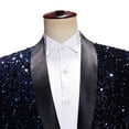 thumbnail image 5 of UVEASISHA Mens Formal Tuxedo Colorful Sequin Party Prom Suit Jackets One Button Slim Fit Cocktail Dinner Blazers Stylish Single-breasted Formal Wedding Suits 90% off Clearance Sale,Navy,XL, 5 of 8