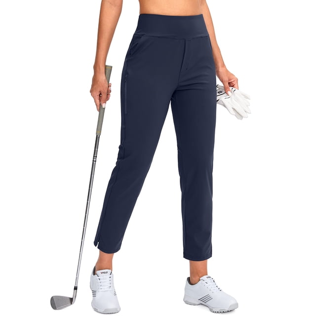 Pantalones de golf YYV para mujer, elásticos, cintura hasta el tobillo, azul marino