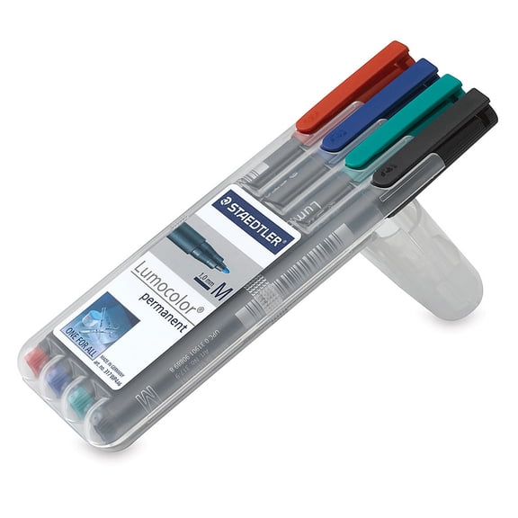 Staedtler Lumocolor Permanent Marker Set of 4 - Assorted, Medium